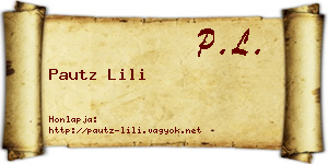 Pautz Lili névjegykártya